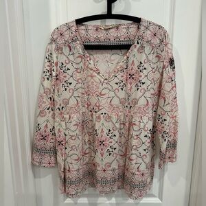 Odd Molly 100% Cotton Blouse Pink Print Size 4 (XL)